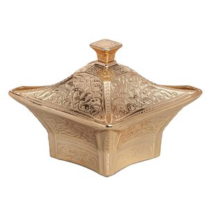 Azucarero decorativo de latón antiguo con tapa para el hogar y el restaurante Cuencos de diseño premium para postres Cuencos antiguos ocasionales - Product Image 4