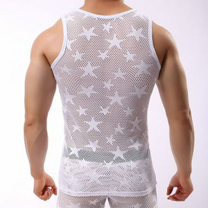 OEM Mens Casual Workout Summer Wear Tank Top Breathable Quick Dry Comfortable Thin Net Line Vest Custom Logo - Product Image 5