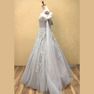 Nouvelle magnifique robe grise espagnole Heavy Handcrafted Beats and Sequin Detailing Crafted for all Occasions From India prix de gros - Product Image 5