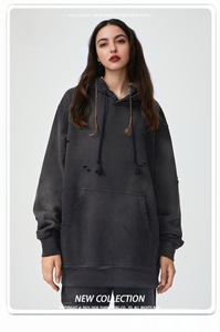 OEM Personnalisé Haute Qualité French Terry Vintage Sun Faded Wash Blank Box Pullover Hoodie Distressed Acid Wash Hoodie pour Hommes - Product Image 4