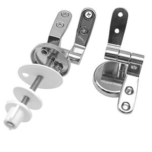 Kit Completo HM de Bisagras Universales para Asiento de Inodoro de Aleación de Zinc y Acero Inoxidable con Tornillos, Juntas y Liberación Rápida, Material MDF - Product Image 3