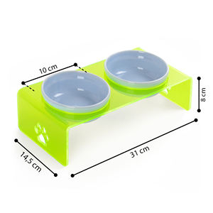 Double Bowl Acrylic Waterproof Portable Pet <b>Feeding</b> <b>Station</b> Large Capacity Clear Modern Design for Cats <b>Dogs</b> Small Animals - Product Image 6