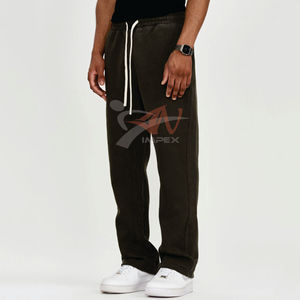 Oversized Street Style Sweatpants for Men Women Fleece-Lined Straight-Leg <b>Trousers</b> <b>Plus</b> <b>Size</b> Casual Mid Waist Drawstring Closure - Product Image 6