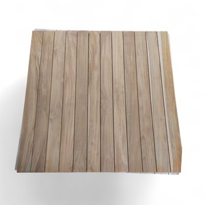 Jardin côtier carré teck bois dessus de table cadre en ardoise naturelle meubles de salle à manger d'extérieur durables pour hôtels extérieurs en gros - Product Image 3