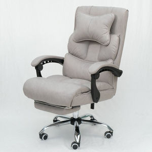 GAK882 Modern Reclining Office Chair Adjustable Headrest Chrome Metal PU Leather Features <b>Footrest</b> Massage for Home Office Use - Product Image 3