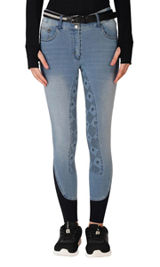 Pantalons d'équitation sportifs, tissu denim extensible personnalisé, leggings d'équitation en denim équestre, jeans, jodhpur et pantalons d'équitation - Product Image 2