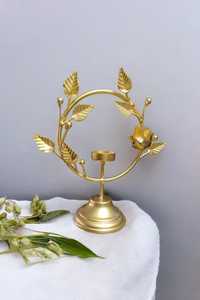 Porte-bougie chauffe-plat artisanal en métal doré, résistant à la chaleur, sans plomb, écologique, pièce maîtresse décorative pour la maison - Product Image 2