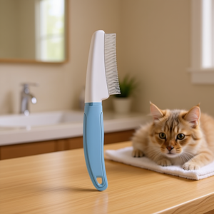 Single Color Handle Dog Cat <b>Flea</b> Removal Grooming <b>Comb</b> Fine Tooth Pet <b>Flea</b> <b>Comb</b> Stainless Steel Teeth Factory Direct Pet Care - Product Image 3