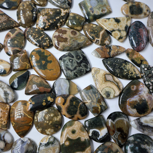 Jaspe Océan Naturel Pierres Précieuses en Vrac Cabochon Coupe Ovale pour la Fabrication de Bijoux En Gros Lot Mélange Forme Assortiment Jaspe Océan - Product Image 4