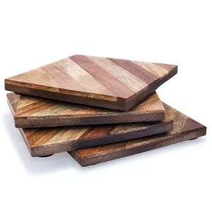 จานรองแก้ววอลนัททันสมัยที่ทำจากไม้มะม่วงธรรมชาติและไม้อะคาเซียทำด้วยมือและตกแต่งโต๊ะอย่างเรียบง่าย - Product Image 6