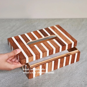 Caja de pañuelos Rectangular de lujo, caja de almacenamiento de pañuelos, servilletero con cubierta para uso en automóvil - Product Image 6