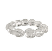 Bracelet de perles roulées en quartz clair pour la guérison - Tendance mode, objet de collection artistique, bijoux en pierres précieuses naturelles