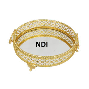 ถาดเสิร์ฟอาหารเช้าหรือพาสต้า งานแฮนด์เมด ดีไซน์สวยงาม สำหรับใช้ในโรงแรม  ตกแต่งด้วยทองสัมฤทธิ์ เหมาะสำหรับงานจัดเลี้ยง - Product Image 4