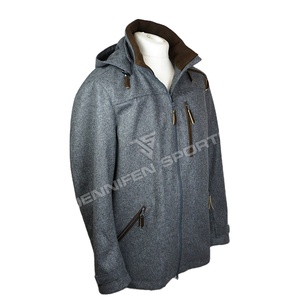 <b>Light</b> Luxury Quality Autumn Winter 100% Wool Hunting Jacket Woolen Coat Men's Shoulder Sleeves ODM With Hood - Product Image 1