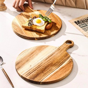 Planche à fromages à cercle plat planches à fromage en bois faites à la main meilleur prix planches à plateau de charcuterie en bois rondes - Product Image 1