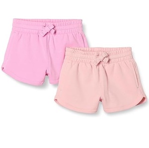 Pantalones Cortos Deportivos Transpirables de Color Rosa Liso con Cintura Elástica para Niños Pequeños, Pantalones Cortos Deportivos de Verano para Niñas con Logotipo Personalizado, MOQ Bajo - Product Image 1