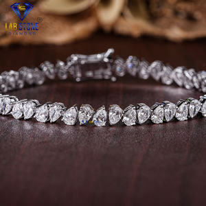 10,00 TDW Pera Cut Diamond Tennis Bracelet Classic 18K Oro blanco para fiesta de compromiso Boda o regalo - Product Image 1