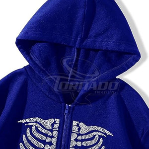 El mejor Material de tela suave, sudaderas con capucha con logotipo personalizado, diamantes de imitación, patrón de impresión de estilo diferente, cuello con capucha, venta al por mayor, Etiqueta Privada - Product Image 5