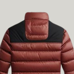 Venta al por mayor de chaqueta de invierno de burbujas para los hombres de utilidad personalizada Puffer ropa con cuello con capucha y logotipo frontal de tela de lona - Product Image 5