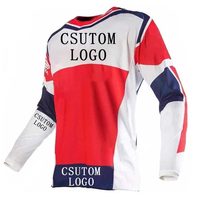 Jersey de Motocross de Alta Calidad al por Mayor, Jersey de Motociclismo de Manga Larga Personalizado para Equipo de Descenso Todoterreno, Ropa Deportiva en Blanco