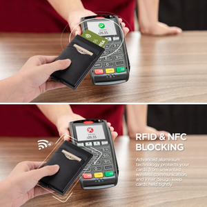 ที่ใส่บัตร TILONSTAR แบบ One Piece ดีไซน์มินิมอล อลูมิเนียม ป้องกันการโจรกรรมข้อมูล RFID พร้อมคลิปหนีบบัตร  กระเป๋าสตางค์หนังบางสำหรับใส่บัตรเครดิต - Product Image 3