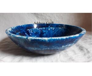 Factory Wholesale Epoxy Resin Serving Bowl <b>Dinnerware</b> Set Handmade Malachite Bowls Latest Round Shape Resin Salad Bowl Platters - Product Image 2