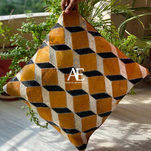 ปลอกหมอนอิงหนังวัวแท้สำหรับทำงาน,ปลอกหมอนอิงตกแต่งบ้านทำจากขนสัตว์มีสไตล์ - Product Image 1