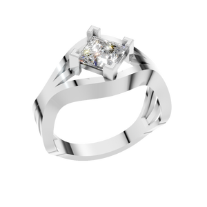 Anillo de Compromiso de Oro Sólido de 14K para Mujer, Moissanita de 1 Quilate, Corte Princesa VVS, Solitario, Chapado en Rodio, Clásico, OEM, ODM, Personalizado - Product Image 1