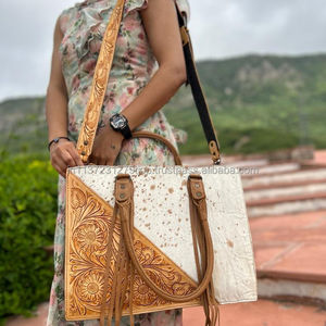 Bolso de Mano de Piel de Vaca Auténtica para Mujer, Bolso de Cuero Elegante para Tallar el Pelo, Bolsos de Mano para Multiusos, Novedad - Product Image 3