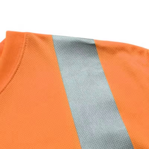 OEM Custom <b>High</b> Quality Hi <b>Vis</b> Short Sleeve Work Wear Men's Breathable Reflective Safety Hi <b>Vis</b> <b>T</b>-<b>shirt</b> 100% Cotton Knitted - Product Image 3