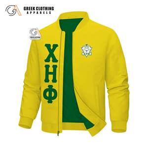 Chi Eta Phi Sororities College Embroidery Silk Bulk Wholesale Custom Greek Letters <b>Mens</b> Varsity Baseball Bomber Satin <b>Jacket</b> - Product Image 5