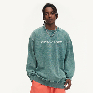 Sweat-shirt 100% coton soleil délavé unisexe 420 gsm streetwear surdimensionné poids lourd vintage lavage à l'acide impression personnalisé hommes sweat - Product Image 1