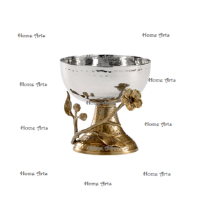 Bol de service en métal avec plateau en bois, forme ronde de la plus haute qualité, bol décoratif à prix abordable - Product Image 5