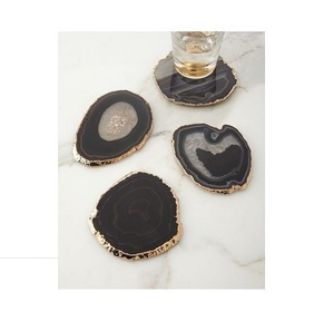 Fresh Design Tableware Accessories <b>Agate</b> <b>Coaster</b> With Gold Electroplated <b>Agate</b> Slice at Wholesale Price with Premium Quality - Product Image 4