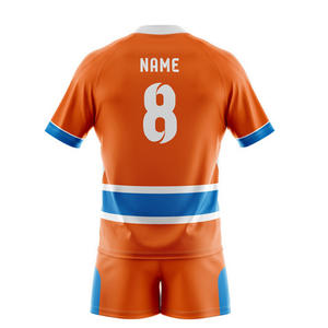 Vêtements de football d'équipe de kit de rugby de conceptions de bleu blanc sur mesure - Product Image 4