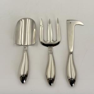 Kit de jardinage robuste : pelle à main, pelle de transplantation, cultivateur, râteau à main et fourche à plantes avec manche en acier, provenant d'Inde - Product Image 1