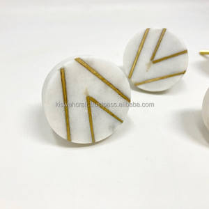 Poignée de meuble cylindrique de luxe en laiton au design américain moderne Bouton incrusté Poignées de tiroir pour armoires de cuisine Commodes de centre commercial de chambre à coucher - Product Image 3