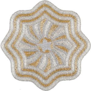 Handcrafted Round Glass <b>Beaded</b> <b>Placemats</b> for Dining Table American Style Wedding Christmas Decoration Family Gatherings Parties - Product Image 1