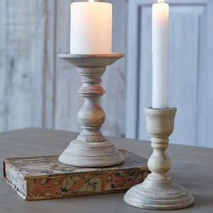 Porte-bougie en bois de manguier, support à bougie en bois - Product Image 1