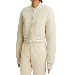 Veste universitaire courte respirante avec conception personnalisée Veste de basket-ball Letterman pour femme pour un usage quotidien - Product Image 4