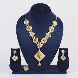 ชุดเครื่องประดับแฟชั่นชุบทองสำหรับผู้หญิงสร้อยคอแต่งงานทางศาสนาแบบดั้งเดิมทำจากทองเหลืองทองแดง chapado En Oro - Product Image 1