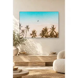 Impression sur toile Fida Palm Shadows sur plage de sable blanc - Product Image 4