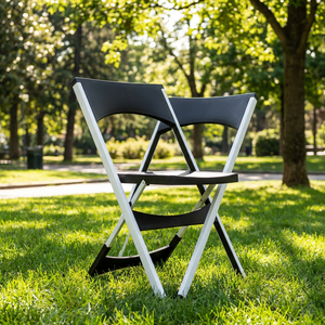 Sassari Portable Teak and HDPE Outdoor Folding <b>Chair</b> Foldable Patio and Event Furniture - Product Image 3