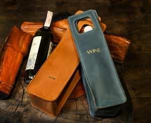 Bolsa de vino de cuero 2026, regalos de cumpleaños personalizados, bolsa de mano para vino, regalos de aniversario para él, 2017 - Product Image 3