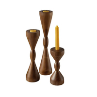 Ensemble de 3 porte-bougies en bois de manguier naturel, décoration de Pâques, fabrication artisanale, prix d'usine pas cher, fabricant de haute qualité