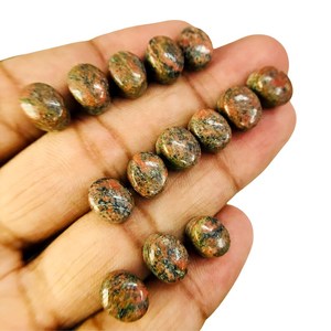 21 unakite Jasper cabochons อัญมณีรูปไข่ขัดเงา10x8x5มม. หินหลวมสำหรับการทำเครื่องประดับ - Product Image 5