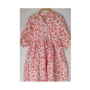 Haute qualité indien femmes décontracté imprimé longue Maxi robe col rond et taille naturelle Style doux 100% coton prix de gros - Product Image 1