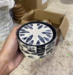 Posavasos con Incrustaciones de Nácar, Incrustaciones de Concha Hechas a Mano para Mesa y Uso como Regalo - Product Image 6