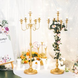 Unique Design Made Of Metal <b>Candelabra</b> <b>Gold</b> Polished Candle Jar For Wedding Decorative Use Lightning From The Quality Collection - Product Image 3