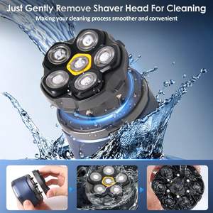 Rasoir Électrique Sans Fil pour Hommes à Tête Chauve, Utilisation Humide et Sèche, Rasoir Rotatif, Étanche IPX7, Produit de Remplacement - Product Image 3